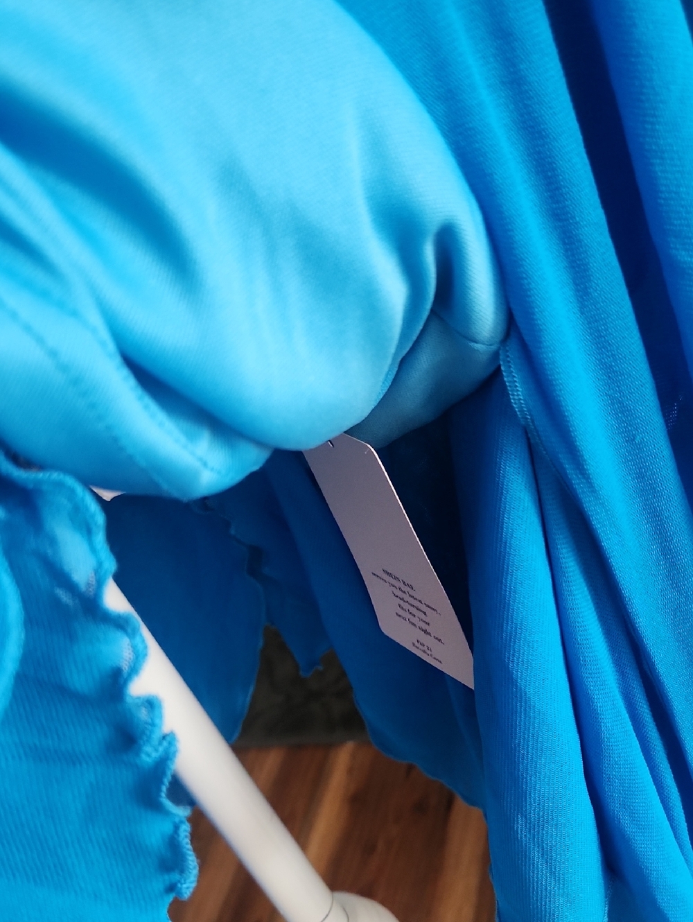 Bright Blue Ruffled Ruched  Halter Mini Dress - Picture 8 of 12